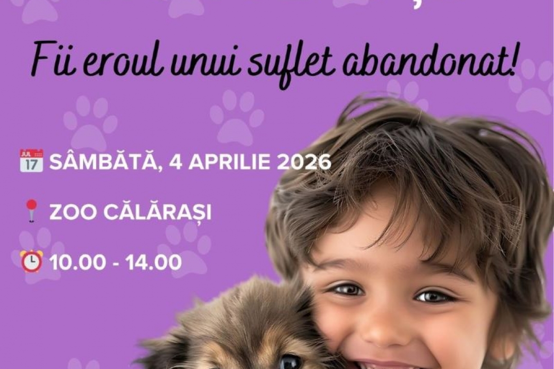 Călărași | Târgul de adopții: „Fii eroul unui suflet abandonat”: sâmbătă, 4 aprilie, în incinta Grădinii Zoologice